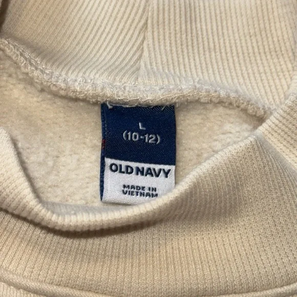 OLD NAVY KIDS/GIRLS LRG 10/12 Cream Sweatshirt with Red Heart Long Sleeve - Picture 6 of 10